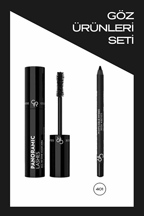 Golden Rose Panoramic Lashes All In One Mascara ve Dream Eyes Eyeliner No:401 Göz Kalemi Makyaj Seti