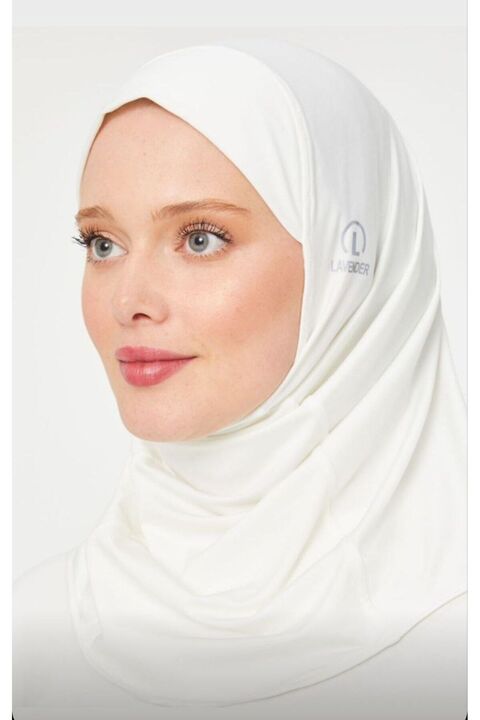 Melodi Scarf Kadın Tesettür Hijab Deniz Havuz Spor  Uyumlu Bone Ekru