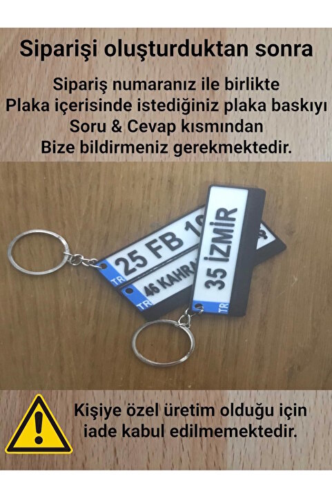 Almalı Kişiye Özel Isimli Plaka Anahtarlık