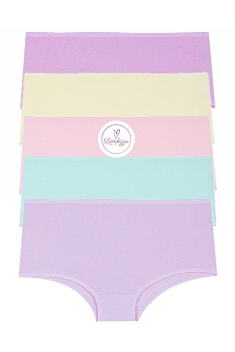 DONLİZZA Yüksek Bel Kadın Külot Pastel Mint 5 Adet