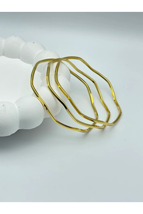 İNN JEWELLERY Çelik Ajda Bilezik Kararmaz Zikzak Figürlü (2 YIL İTHALATÇI GARANTİLİ)