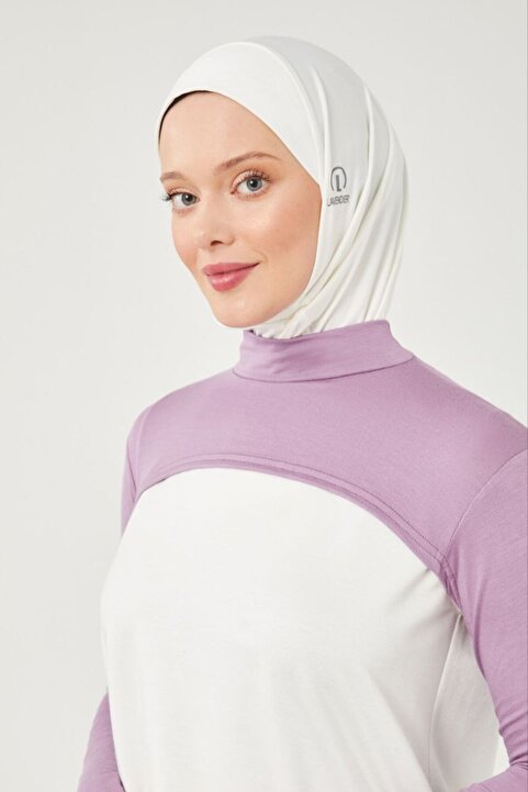 Melodi Scarf Balıkçı Yakalı Spor Boyunluklu Kolluk Lila