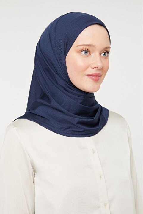 Melodi Scarf Kadın Tesettür Pratik Hijab Spor Şal Lacivert
