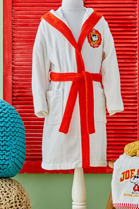 PEANUTS Karaca Home By Snoopy Joe Nakışlı 4-6 Yaş Çocuk Bornoz Seti
