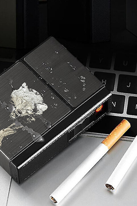 tusah Usb Şarjlı Elektronik Çakmak Taşınabilir Sigara Paketi Muhafaza Kutusu Kişiye Özel