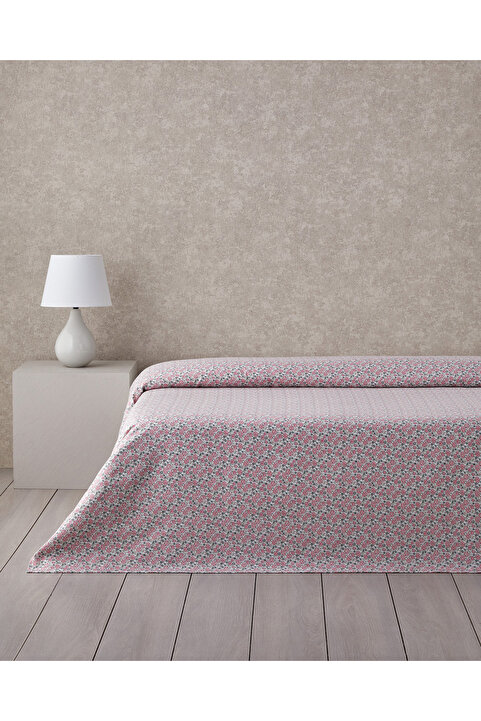 English Home Bright Floral Ecosoft Tek Kişilik Pike 150x220 cm Pembe