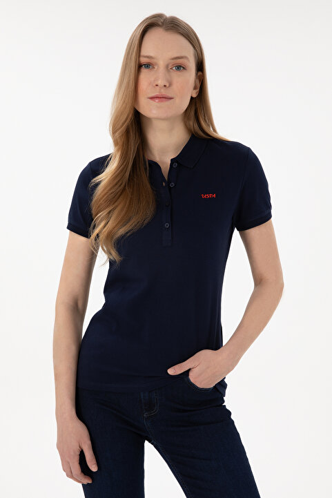 U.S. Polo Assn. Kadın Lacivert Basic Polo Yaka Tişört 50305764-VR033