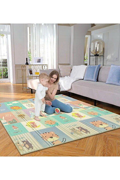 MooieBaby's Forest City Katlanabilir Oyun Matı Oyun Halısı 150 X 180 X 1 Cm