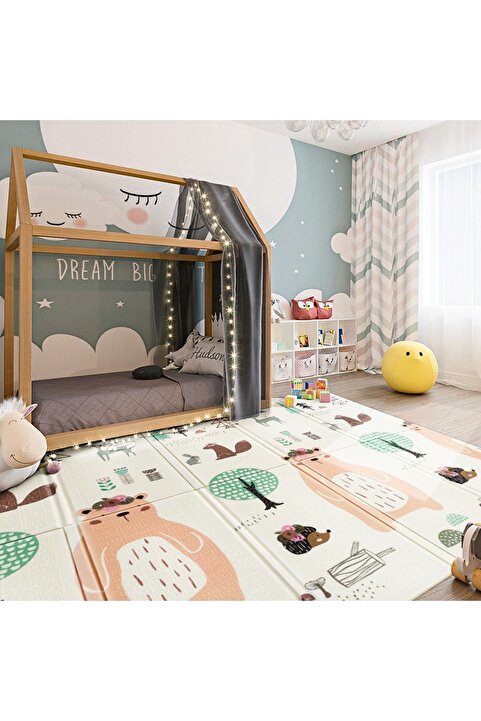MooieBaby's Lovely Jungle Katlanabilir Oyun Matı Oyun Halısı 150 X 180 X 1 Cm
