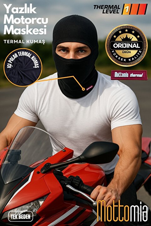 mottomia Yaz İçin Motorcu ve Kuryeler Için Outdoor Termal Rüzgar ve Motorcu Maskesi (LEVEL 1)