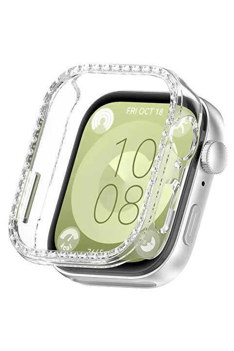 İncisoft Huawei Watch Fit 3 Uyumlu Işıltılı Parlak Taşlı Diamond Kasa Koruyucu