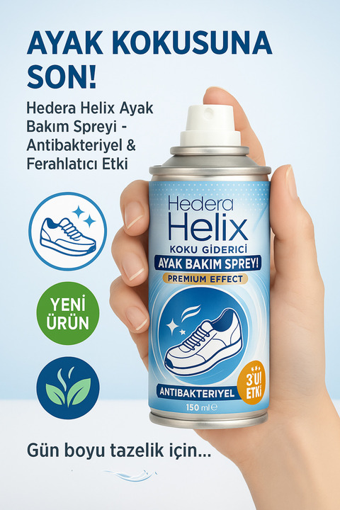 MEHAN 150 ml Ayak & Ayakkabı Koku Önleyici Giderici Bakım Spreyi Hedera Helix Fresh Deodorant Etkili