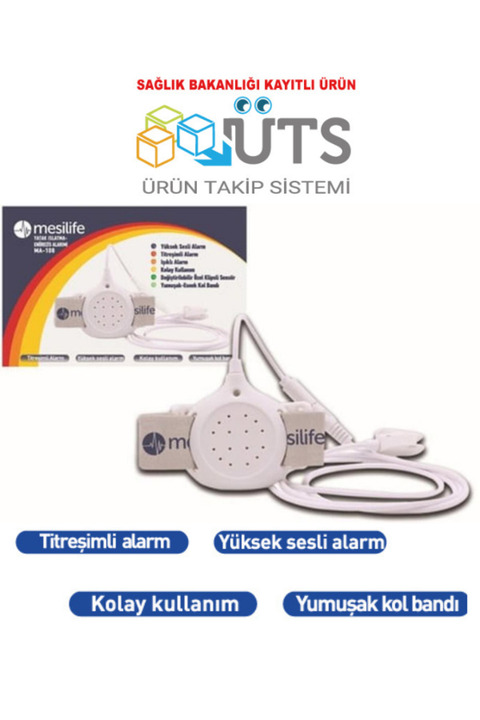 Mesilife MESİLİFE Enürezis Yatak Islatma Idrar Alarm Cihazı Sesli Titreşimli Uyarı