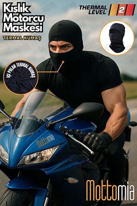 mottomia Motorcu Kayakçılar Ve Kuryeler Için Outdoor Termal Ghost Kar Maskesi, Motor Kaskı Içi Bere (LEVEL 2)
