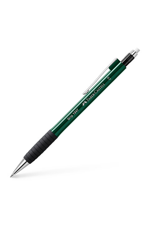 Faber Castell 1345/47 Versatil Kalem, 0.7 mm, Koyu Yeşil, Ergonomik Tutuş, Yaylı Uç, Uzun Silgi