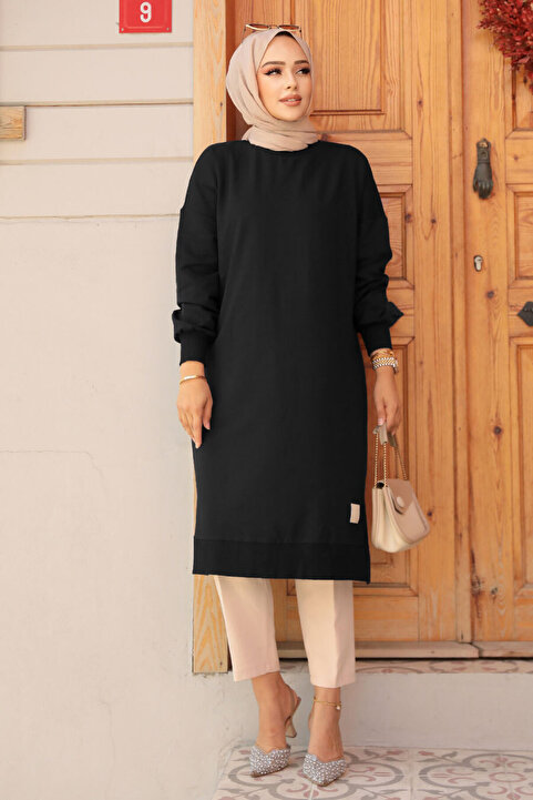 Neva Style Siyah Tesettür Tunik 30645S