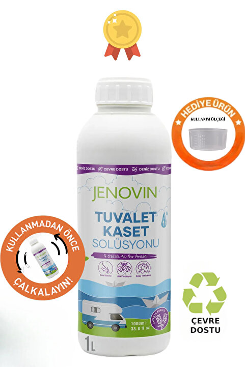 Jenovin Ölçek Hediyeli - Lavanta Aromalı Karavan Ve Tekne Kasetli Ve Portatif Tuvalet Wc Atık Kimyasalı 1 L