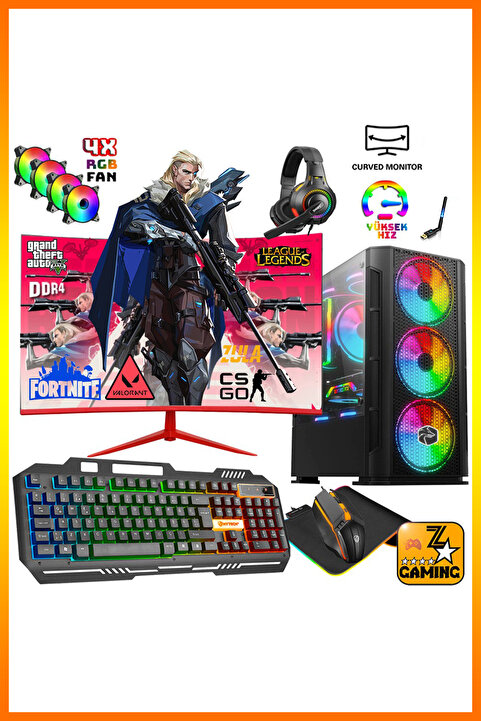Zeiron Ironhide X80 Ryzen 5 5500 32GB RAM 1TB SSD RX580 8GB 24" Oyuncu Masaüstü Bilgisayar