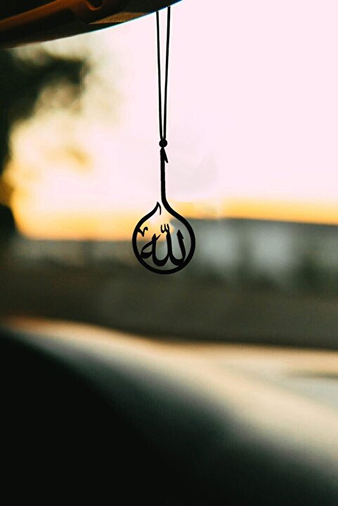mufamet Metal Elif Allah Motifli Dikiz Aynası Süsü Oto Aksesuar Araba Süsü