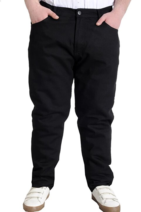 gambia outdoors Erkek Büyük Beden Pantolon Likralı Normal Bel Düz Paça Kot Pantolon Büyük Beden Süper Battal