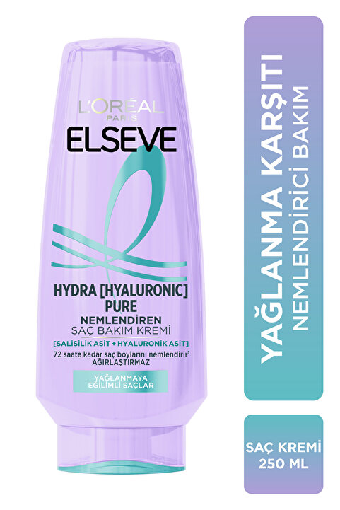 Elseve Hydra [hyaluronic] Pure Salisilik Asit Içeren Yağlanma Karşıtı Nemlendirici Saç Kremi 250ml