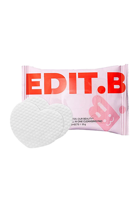 EDITB Ağır Makyajı Bile Tek Seferde Çıkaran Yüz ve Makyaj Temizleme Pedi EDIT.B Joyfull Heart Pad 30'lu