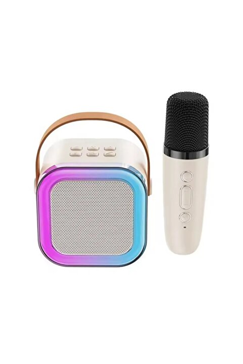 TECHNOMEN Yeni Nesil Şarj Edilebilir Pilli Güçlü Ses Performanslı Bluetooth Karaoke Mikrofon Hoparlör Seti