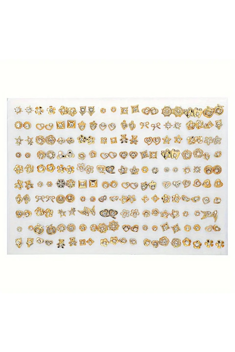 MRK Kadın 10 Çift Karışık Rastgele Plastik Arkalıklı Minimal Küpeler
