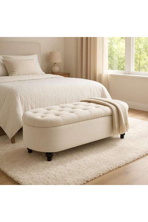 stillola Simple Uzun Ve Derin Sandıklı Puf Bench Çok Amaçlı Dekoratif puf