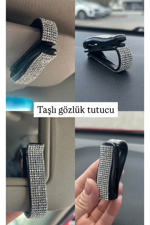 Mgs Mgsdizayn sawaroski taşlı araç içi gözlük tutucu