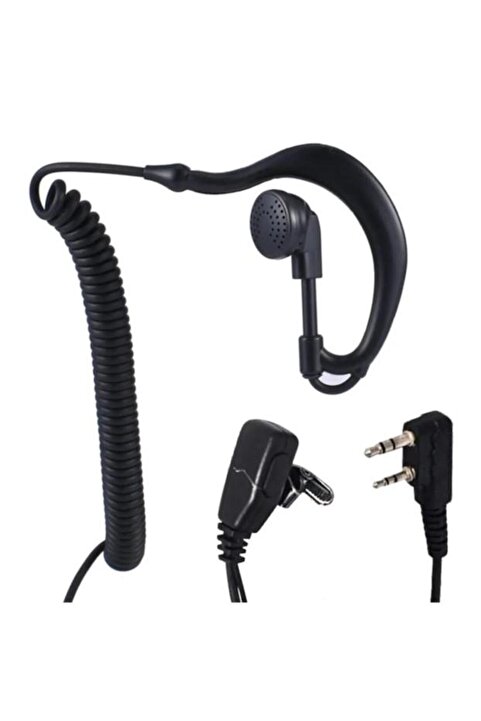 Aselsan A446 Uyumlu Spiral Arkalıklı Telsiz Kulaklık – Mikrofonlu PTT 2 Pin WLN PMR-446 PM580 PM985