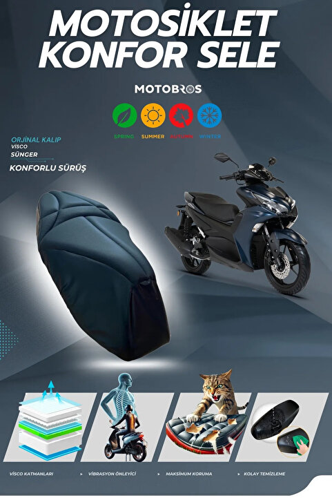 Motobros Rks Arome 125 Uyumlu Konfor Sele Kılıfı SU GEÇİRMEZ KILIF HEDİYE!