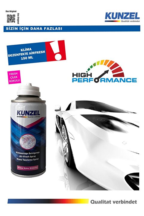 KUNZEL Klima Dezenfekte Çilek Airfesh Koku Bombası 150 ml
