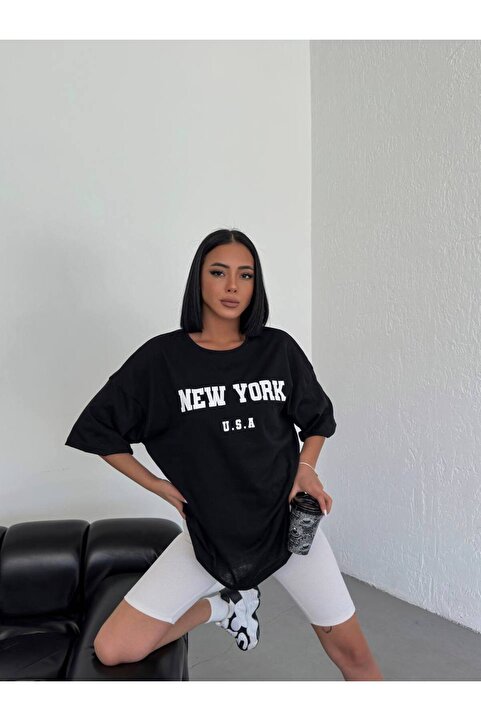 Renaissance Kadın Baskılı Oversize T-shirt