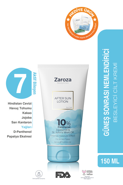ZAROZA Güneş Sonrası Nemlendirici Vücut Bakım Losyonu - After Sun Lotion 150 ml