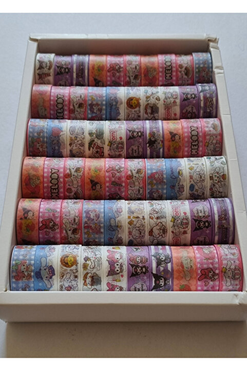 Modellino 10 Adet Kuromi Desenli Kağıt Bant 6001-A Seri