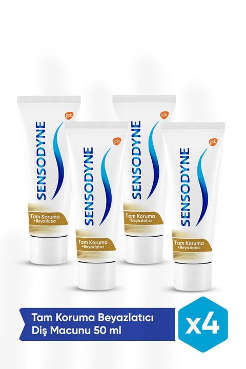 Sensodyne Tam Koruma Beyazlatıcı Diş Macunu 50 ML. 4'lü Set