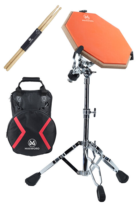 Maxword DD-239OR Pro Bateri Davul Çalışma Pedi Seti Drum Practice Pad Full Set