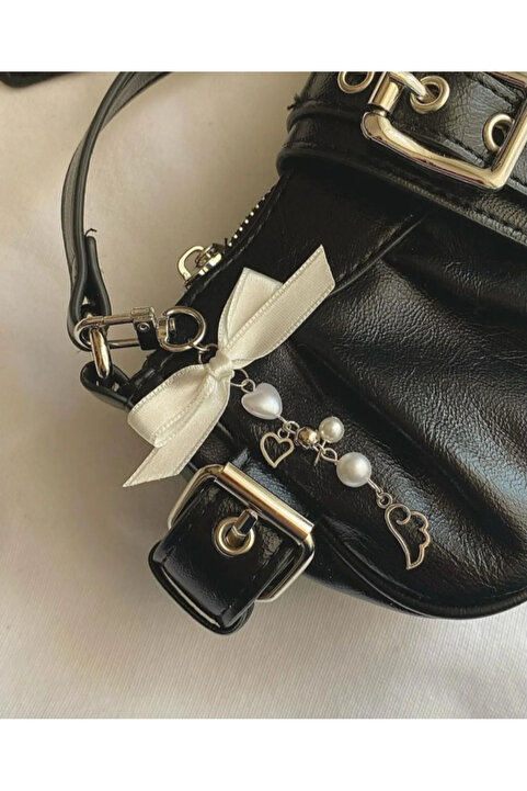 bettymettys Melek Kanadı Charmlı Fiyonklu y2k Coquette Fairycore Çanta Süsü Çanta Charmı Çanta Aksesuarı