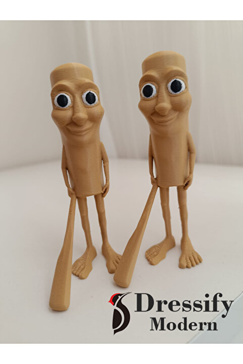 DRESSIFY MODERN TUNG TUNG TUNG SAHUR 2 ADET 10 CM SÜTLÜ KAHVE PLA DEKORATİF FİGÜR