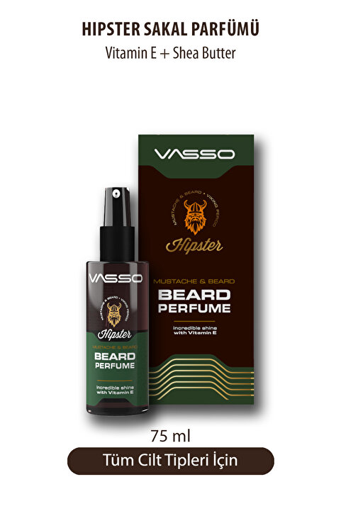 Vasso Men Hipster Gün Boyu Kalıcı Muhteşem Kokulu Sakal Bıyık Parfümü 75 ml