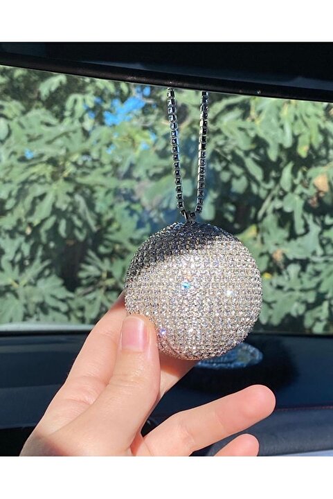 Hilal Taştan Kristal Taşlı DİSKO topu Dikiz Ayna Süsü(5 cm )