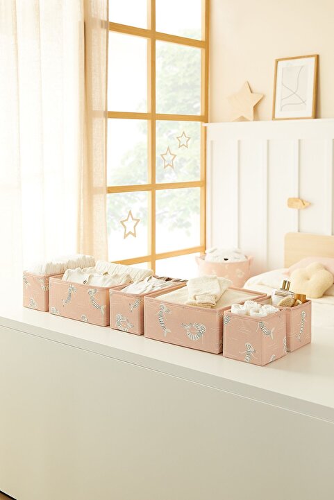 Ocean Home Textile 6'lı Deniz Kızı Çekmece İçi Dolap Çamaşır Düzenleyici Çocuk Odası Saklama Kutu Organizer Set