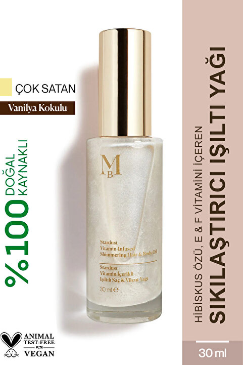 MİSBAHÇE Stardust Vitamin Içerikli Işıltılı Saç Ve Vücut Yağı Vanilya 30 ml