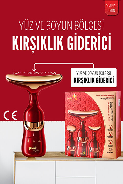 Beauty Vogue Yüz Ve Boyun Kırışıklık Karşıtı Ve Giderici Cilt Bakım Cihazı - Aleti - Yüz Masaj Gıdı - Sarkma