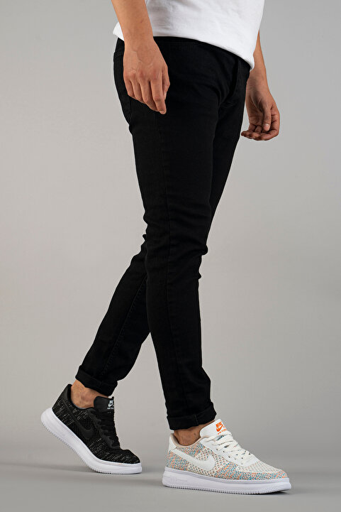 bombe Erkek Slim Fit Dar Kesim Kot Pantolon Siyah