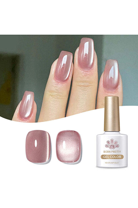 Born Pretty Dried Rose Moonlight Cat Magnetic Gel/Saten Gül Kurusu Kedi Gözü Kalıcı Oje-10ml