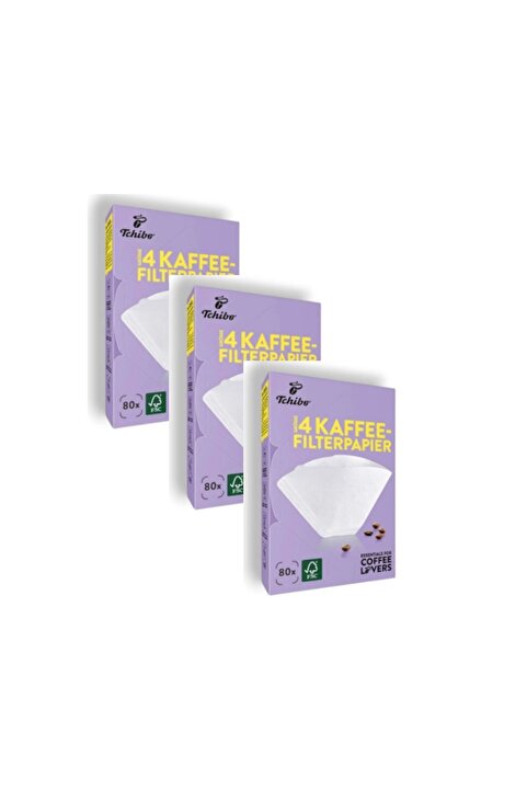 Tchibo Filtre Kahve Kağıdı 4 Numara 80 Adet (kağıt Filtre) X3 Adet