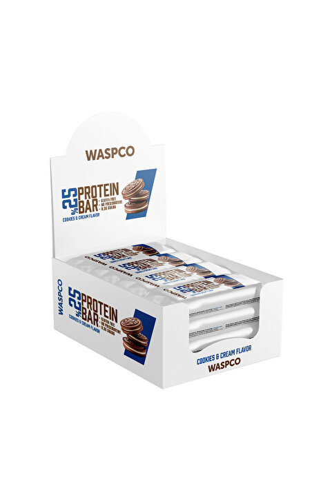 Waspco Bitter Çikolata Kaplı Bisküvi Aromalı Protein Bar 36g x 12 Adet