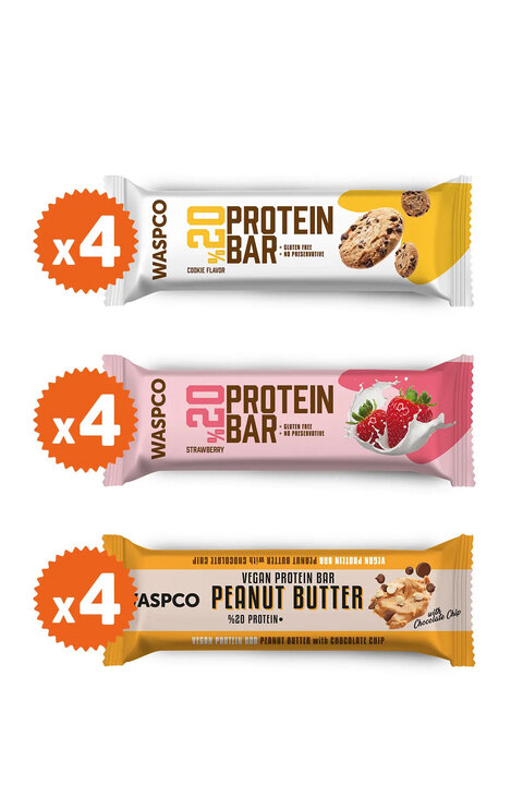 Waspco Protein Bar Karma Kutu 40g X 12 Adet (3 ÇEŞİT)